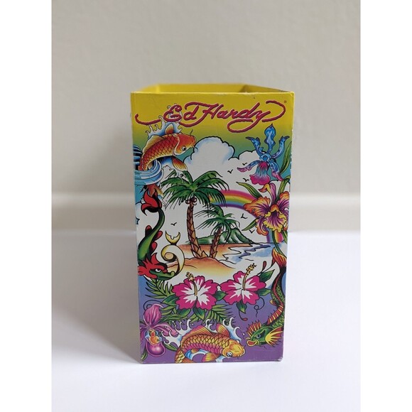 Ed Hardy x Lisa Frank Hanging File Box Tropical Tattoo Art Koi Dragon Rainbow - Picture 6 of 14